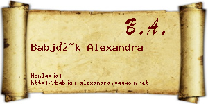 Babják Alexandra névjegykártya