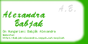 alexandra babjak business card