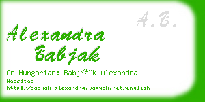 alexandra babjak business card